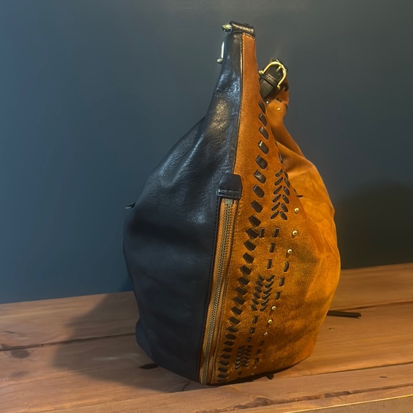 Suede Etienne Aigner Hobo Bag - Mustard - Picture 4 of 8